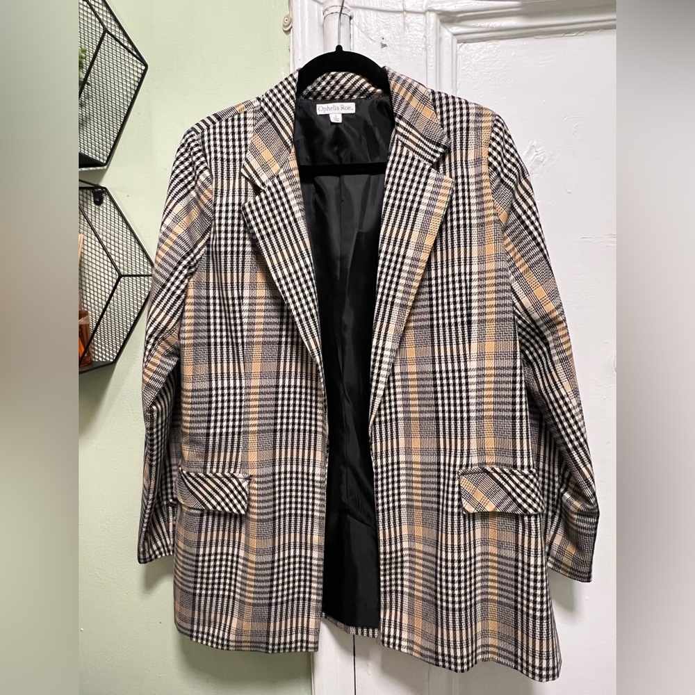Ophelia Roe plaid blazer Size:L